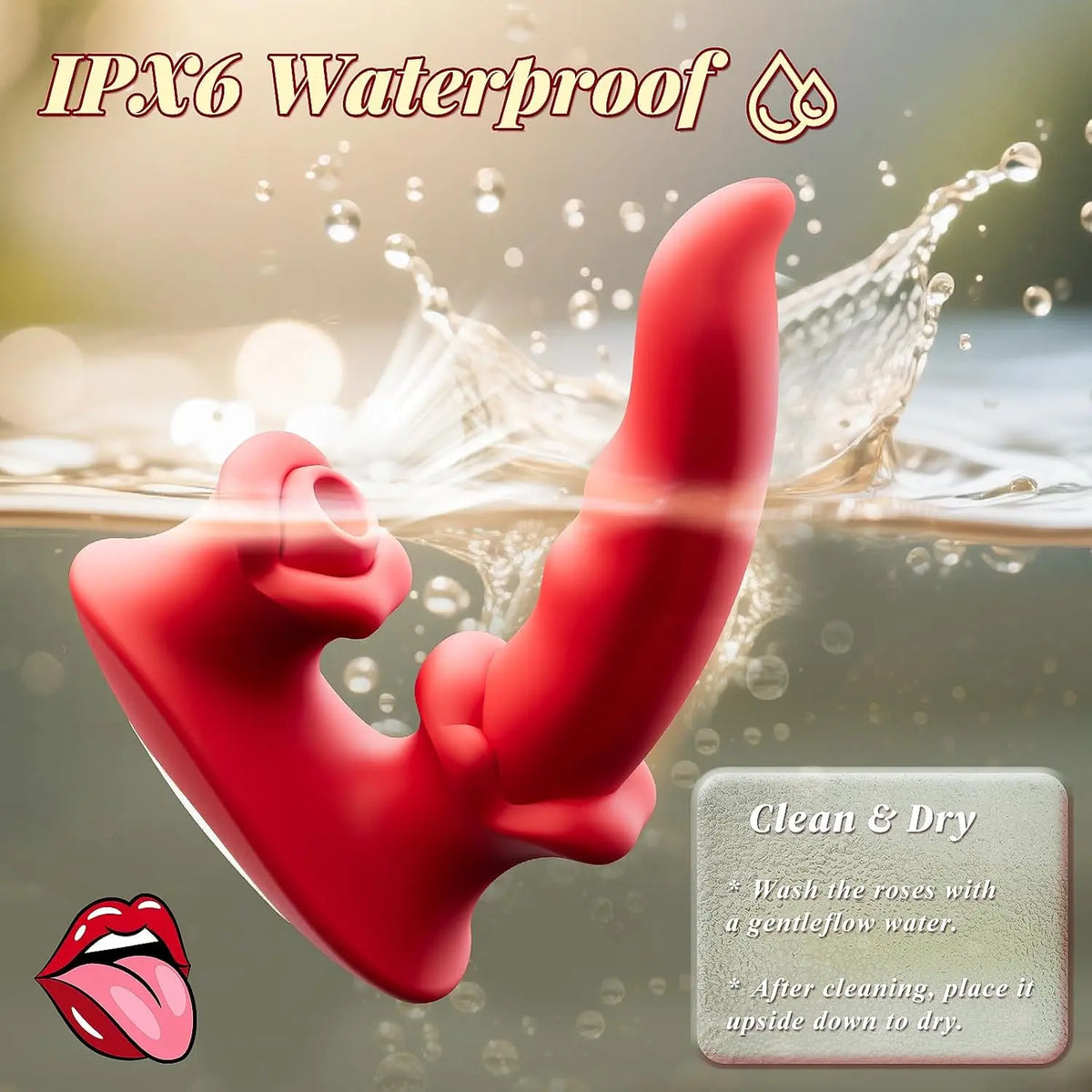 Hotjiji IPX6 waterproof rabbit vibrator with body safe silicone material