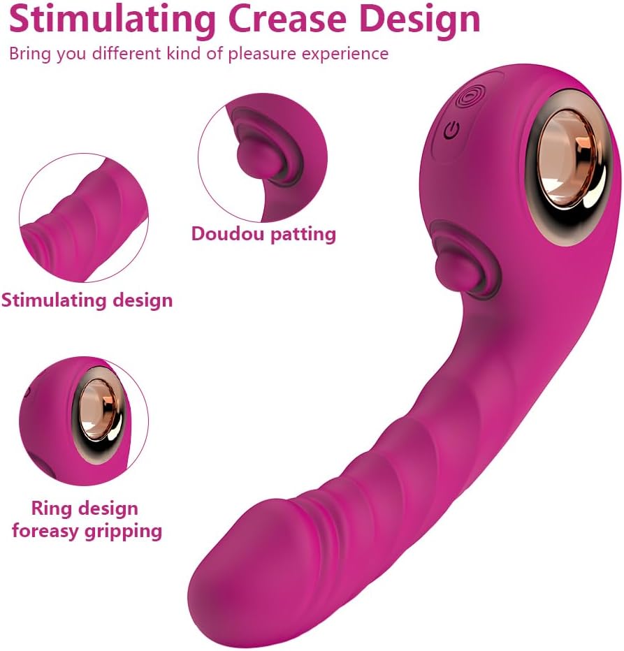 Hotjiji dual stimulation rabbit vibrator with clitoral ring stimulator and G spot curved design