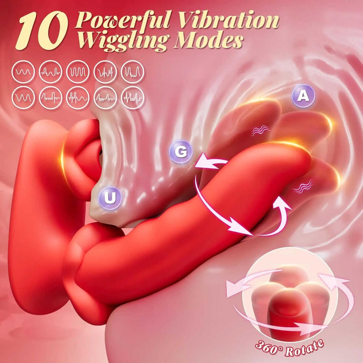 Hotjiji rabbit vibrator with 10 powerful vibration modes and dual stimulation