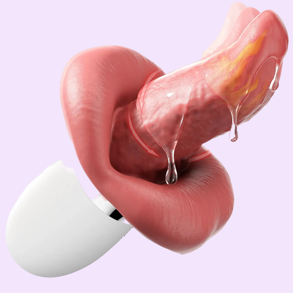 Hotjiji realistic male masturbator with tongue simulation and vibrating stimulation
