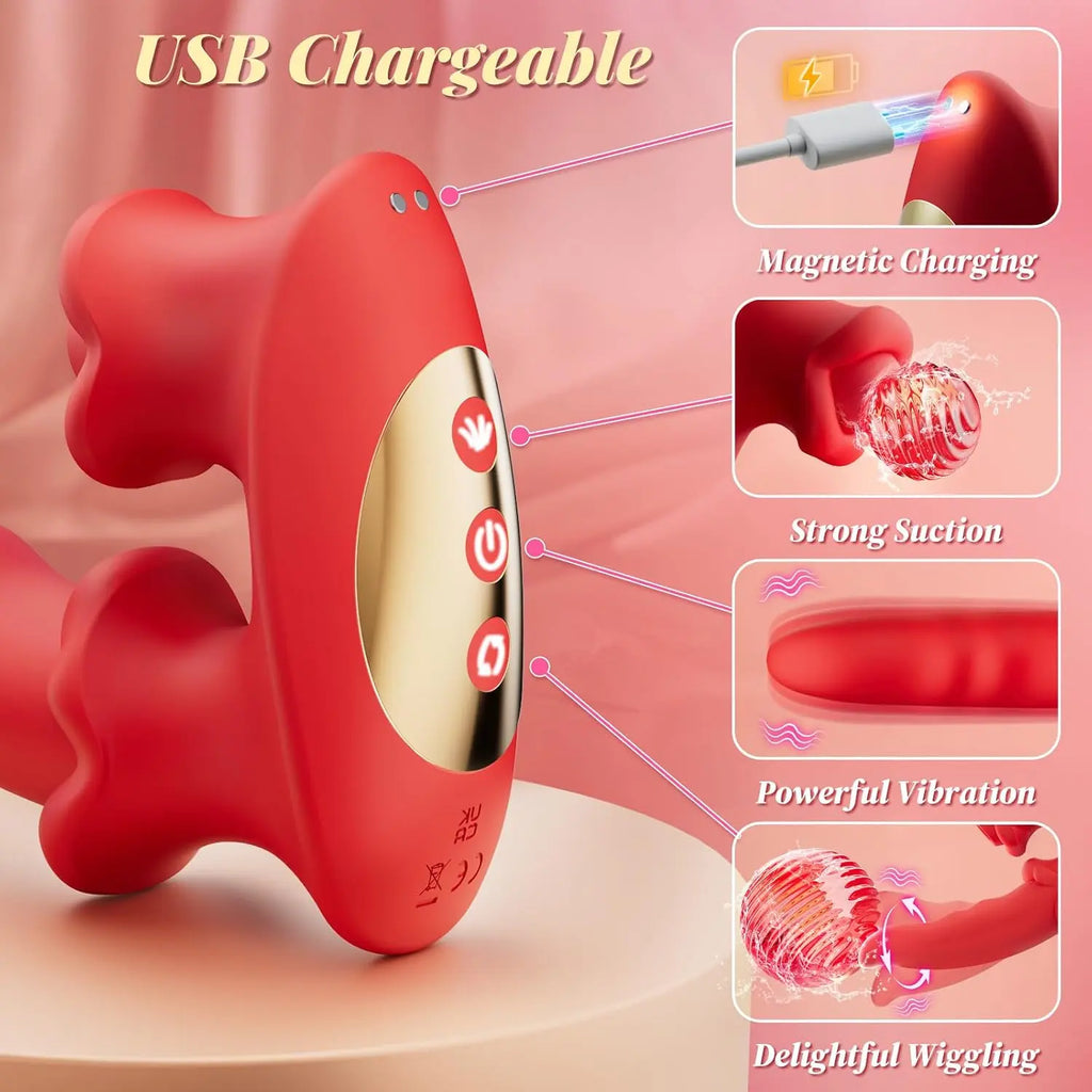 Hotjiji rechargeable rabbit vibrator with USB charging and flexible design