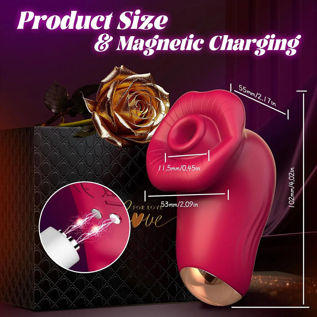 Hotjiji rechargeable suction vibrator with magnetic charging and compact size design