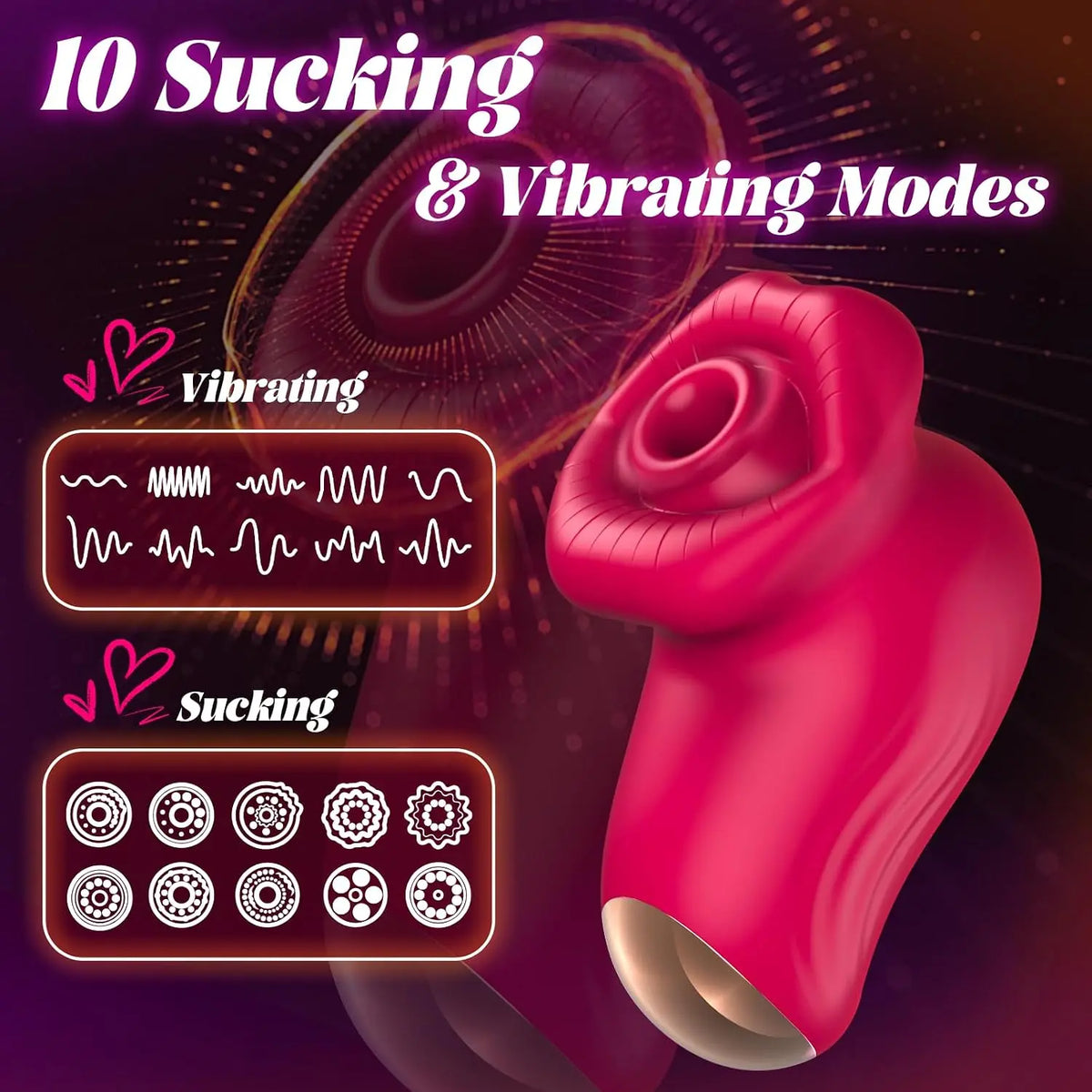 Hotjiji suction vibrator with 10 suction and vibration modes for clitoral stimulation