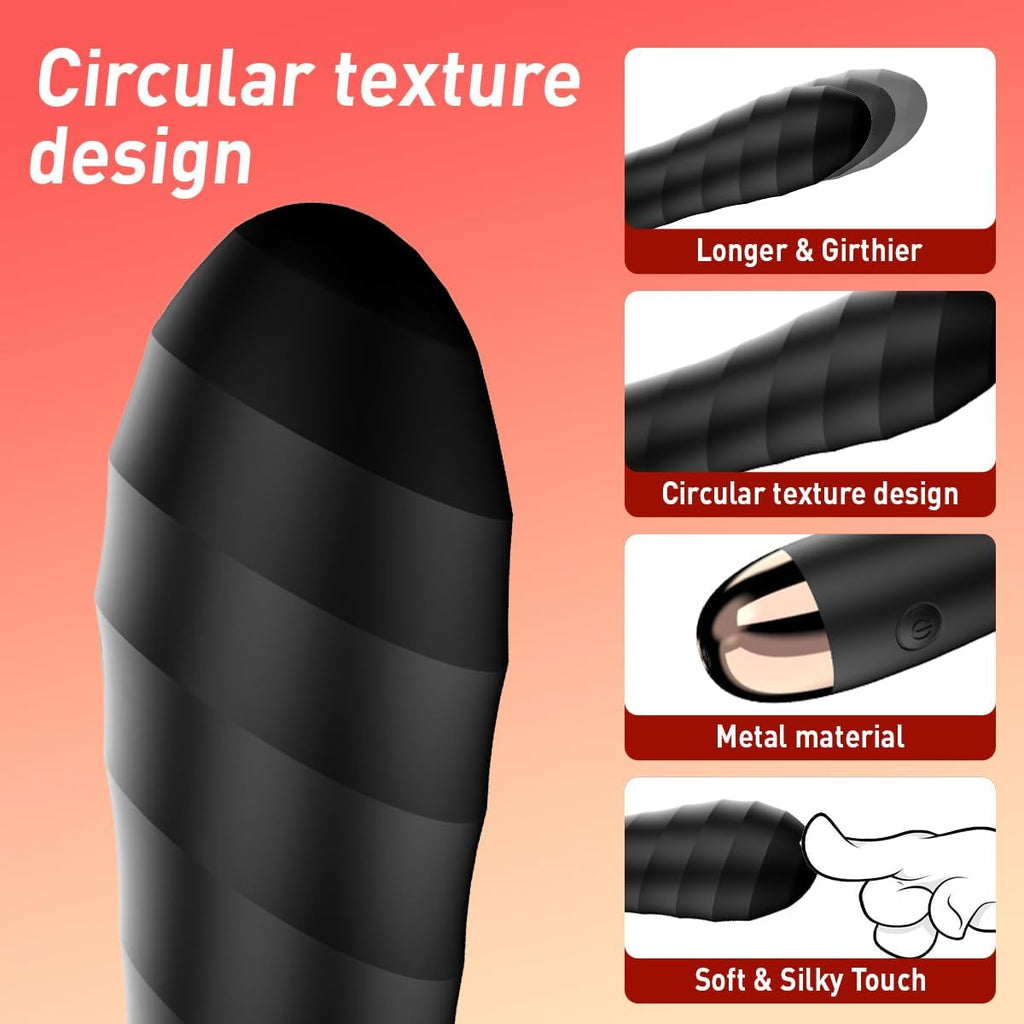 Hotjiji textured thrusting vibrator with realistic silicone texture and ergonomic design