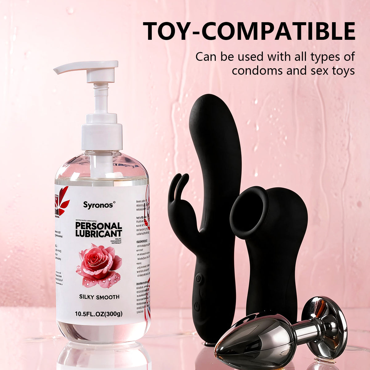 Hotjiji toy compatible water based lubricant for use with silicone and intimate products