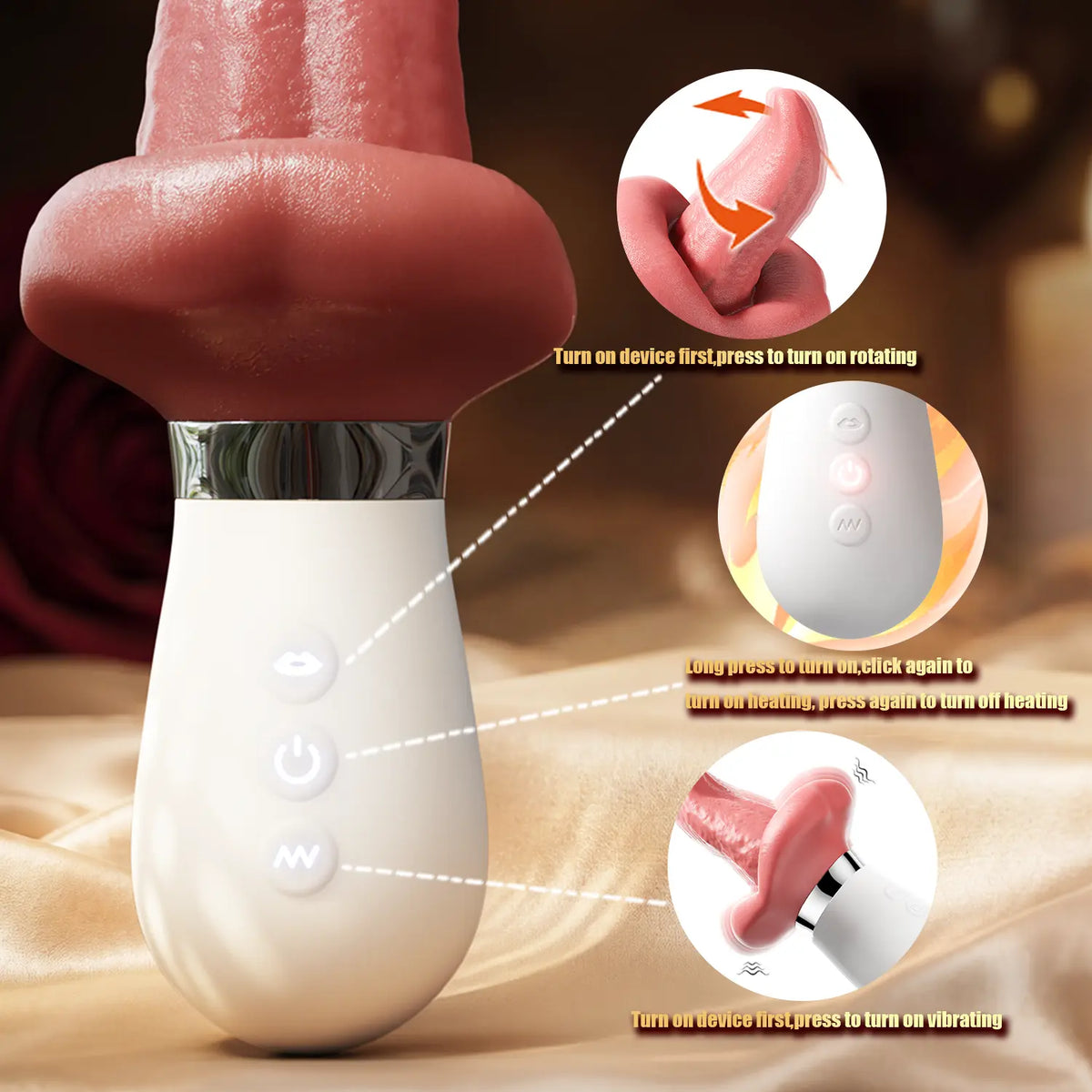 Hotjiji vibrating male masturbator with realistic oral stimulation design