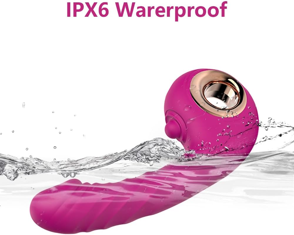 Hotjiji waterproof rabbit vibrator with IPX6 rating and body safe silicone material for easy cleaning