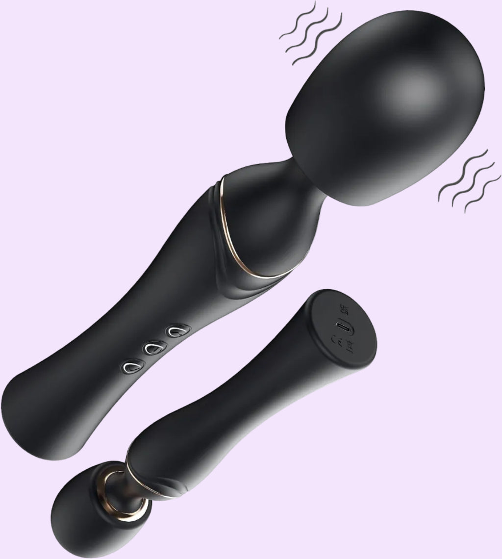 Wand vibrator with powerful massage head, waterproof rechargeable adult toy