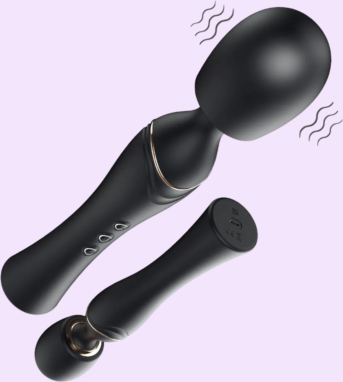 Wand vibrator with powerful massage head, waterproof rechargeable adult toy